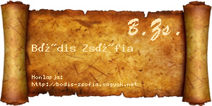 Bódis Zsófia névjegykártya